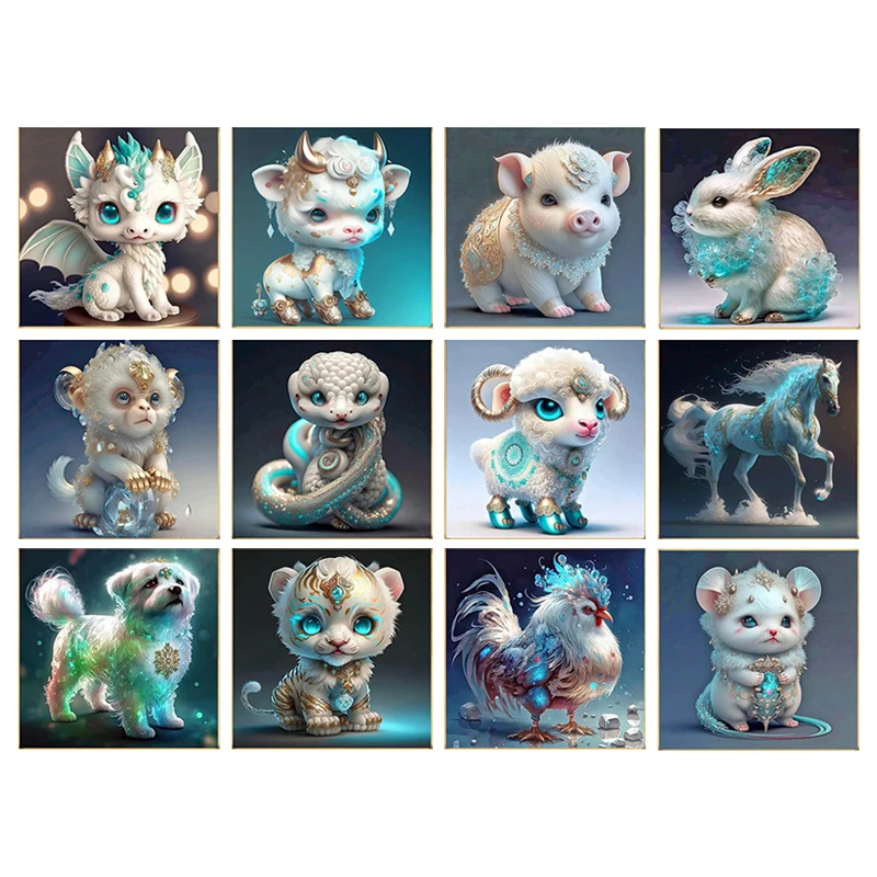 DIY 5D Diamond Painting Animal Landscape Cross Stitch Kit Full Round Embroidery Mosaic Art Rhinestone Decoration Picture