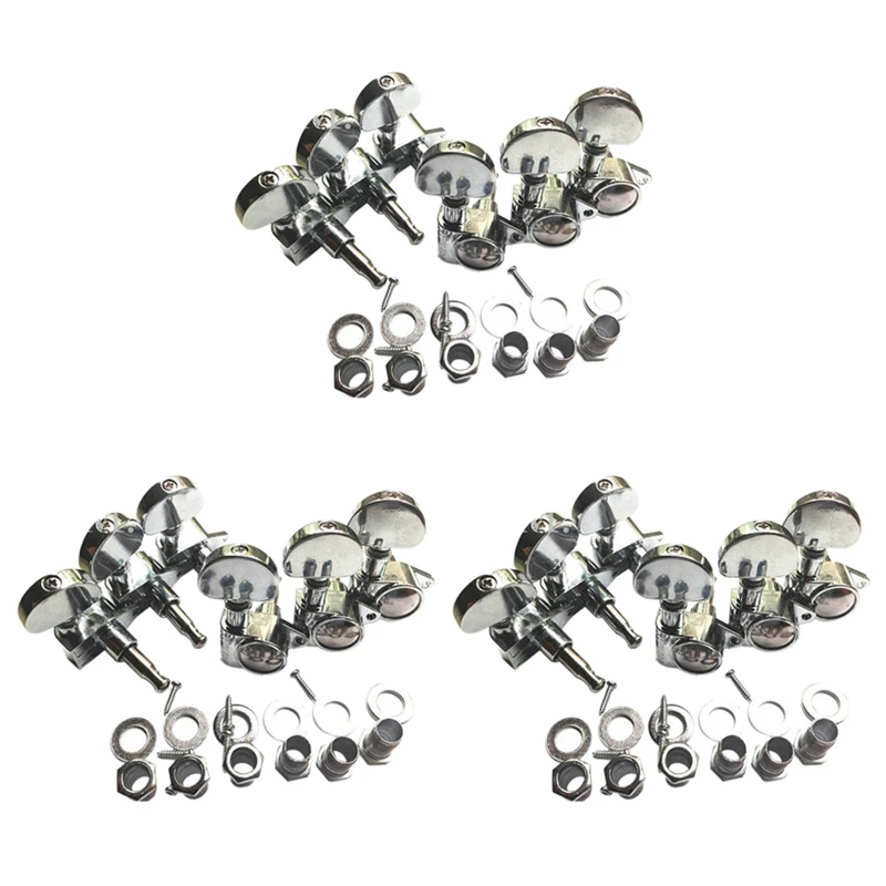 

3Set Guitar String Knob Grover String Winder Fully Enclosed Guitar String Tuning Pegs Keys Tuners Machine Heads