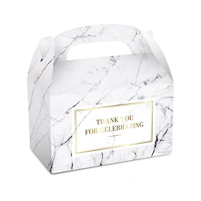 Kraft Paper Cake Folding Boxes with Handle Brown Christmas Paper Candy Gable Box Cupcake Sweet Package Craft Gift Wrapping - 4
