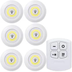 Dimmable LED Under Cabinet & Closet Night Light with Remote Control (6Lamp With RC)
