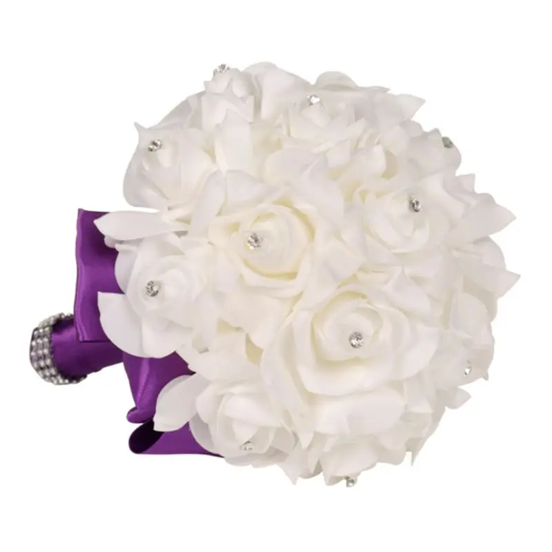

Korean Style Wedding Bridal Bouquet Artificial Flower PE Foam Roses With Faux