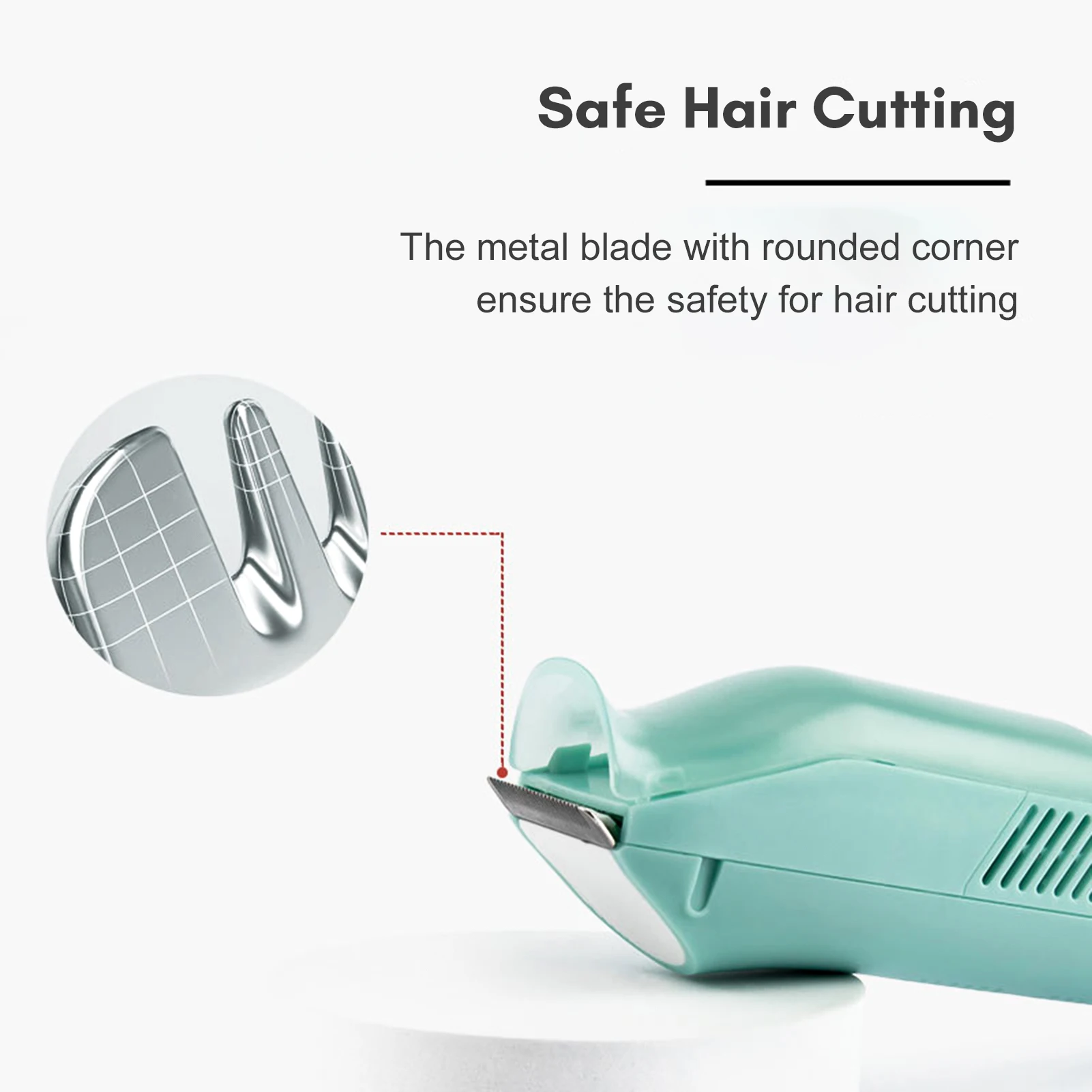 Vacuum Baby Hair Clipper Cordless Electric Hair Trimmer for Kids Low Noise IPX7 Waterproof Built-in Battery with 2 Guide Combs