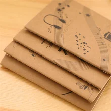 

4pcs Vintage Kraft Paper Mini Notebooks Soft Kraft Paper Daily Portable Planner Memo Pad Notes Inner Page Notepads Stationery