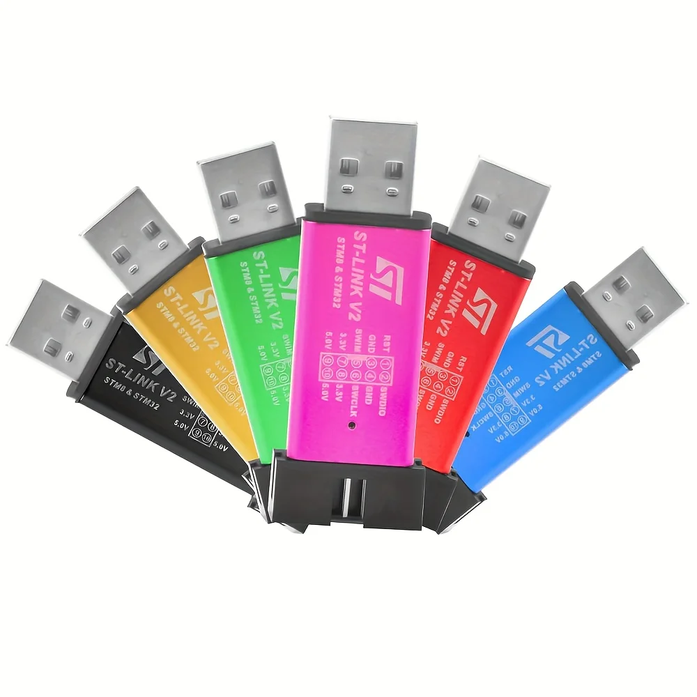 ST-LINK V2 STM8/STM32 디버거 및 프로그래머, 시스템 테스트 및 펌웨어 프로그래밍 통합(임의의 색상)