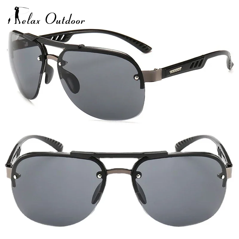 Sunglasses Men Vintage Punk Rimless Rectangle Small Frame Frameless Eyewear UV 400