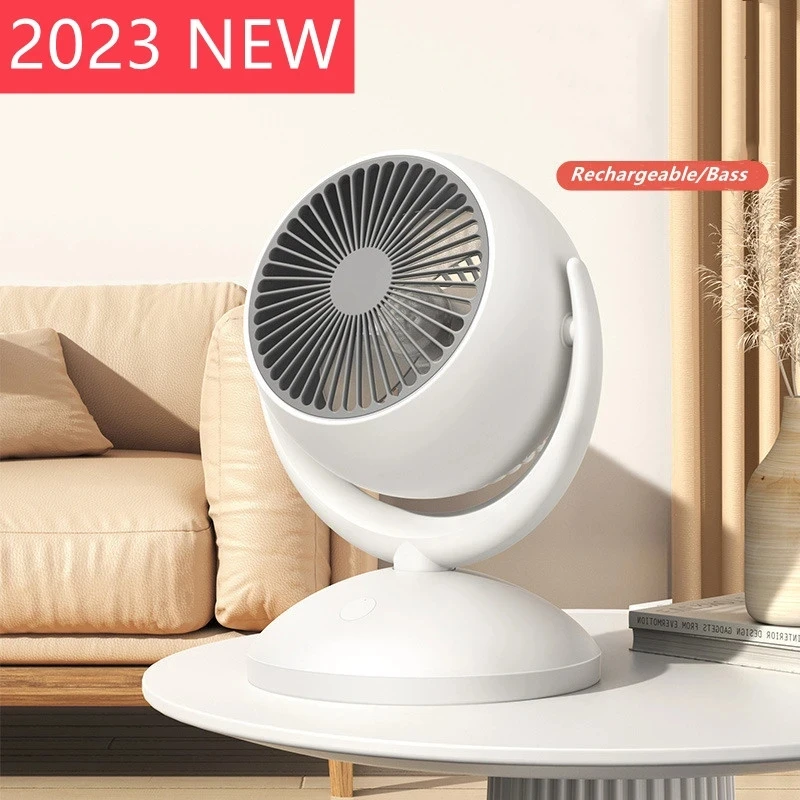 

4-speed Adjustable Fan 360° Rotation Household Desktop Air Cycling Cooling Fan USB Rechargeable Quiet portable fan Outdoor Floor