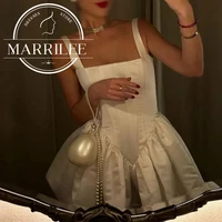 Marrilee Customized Short Square Neck Spaghetti Strap Stain Evening Dresses Charming Mini A-Line Sleeveless Above knee Prom Gown 1
