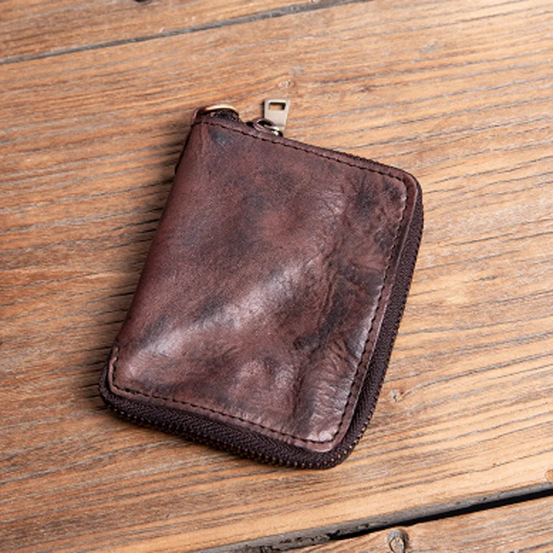 AETOO Handmade Small Wallet Men's Leather Short Niche Design Japanese  Vertical Wallet Tide Brand Leather Wallet - AliExpress