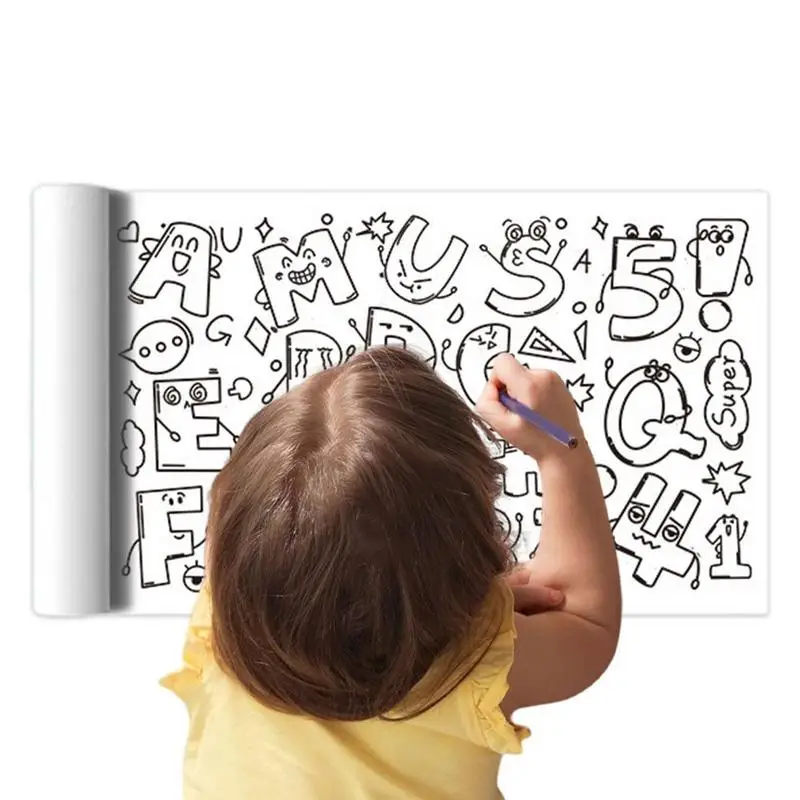 어린이 드로잉 롤 118X11.8 인치 끈적 벽화 색상 작성 종이 유치원 홈을위한 ..