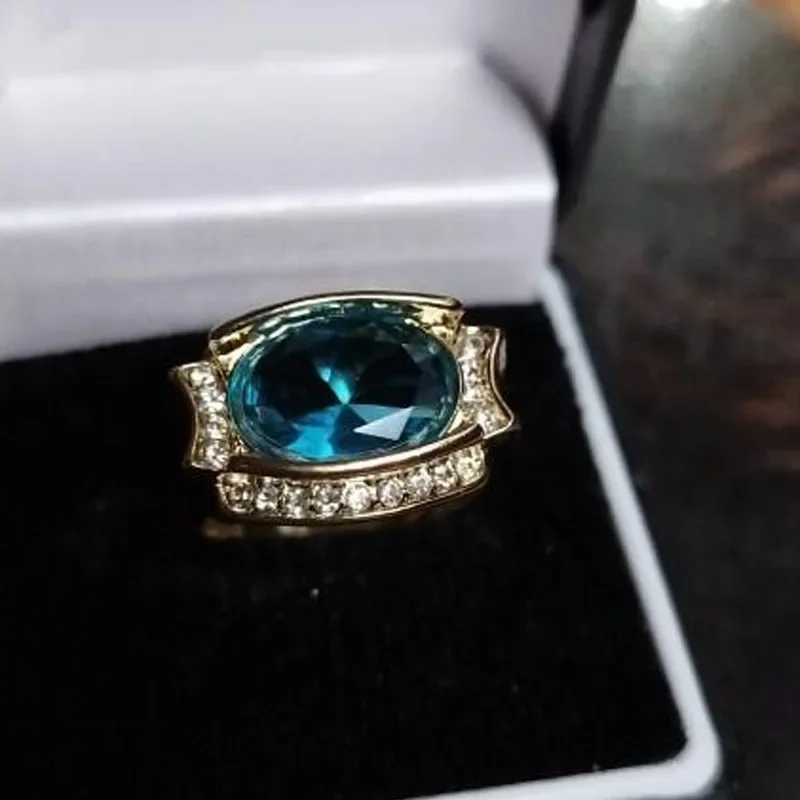 Ring Jewelry Accessories Inlaid Oval Crystal Zirconium For Women Party gold color rings,gold color ring,finger ring,zircon crystal ring,jewelry accessories
