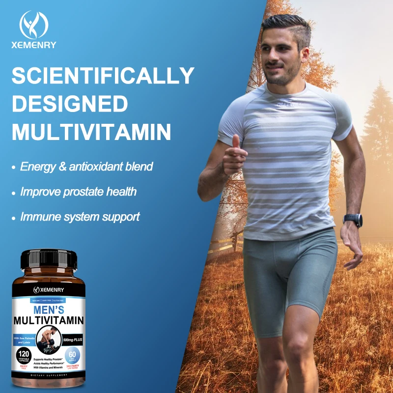 Men's Multivitamin Energy Boost Multiminerals Muscle Growth Prostate Health