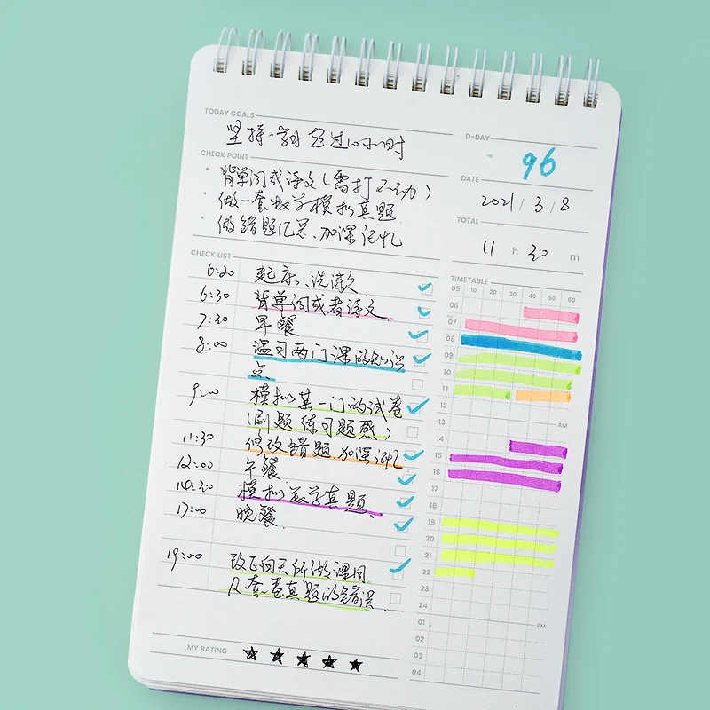 Agenda di studio Agenda giornaliera Agenda per studenti da 4 mesi Organizzatore Notebook Orario Time Tracker 120 giorni Planner Programma portatile - immagine 5
