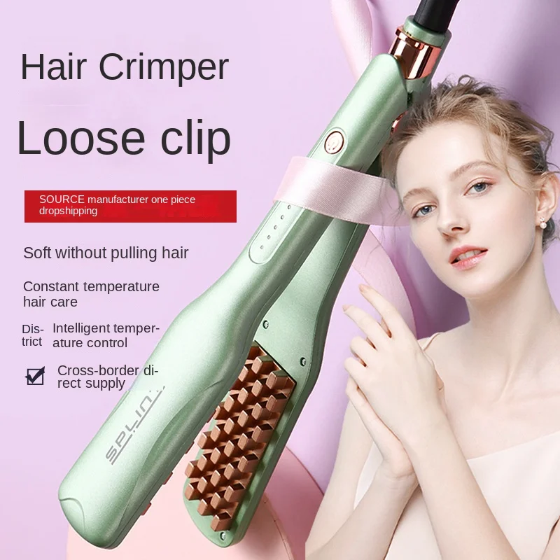 2023 Professional Volumizing Hair Iron Ceramic 3D Grid Hair Crimper