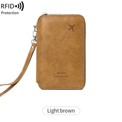 RFID Anti - Theft Retro Travel Wallet - Stylish and Multifunctional Passport Holder (HZ720 - Lightbrown)
