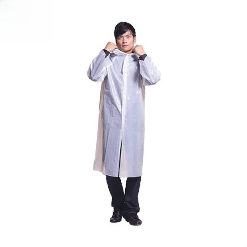 54g 경량 일회용 우비 네 개의 버튼 여행용 성인 LDPE 신소재 우비 일회용 가디건 스타일 하이킹용