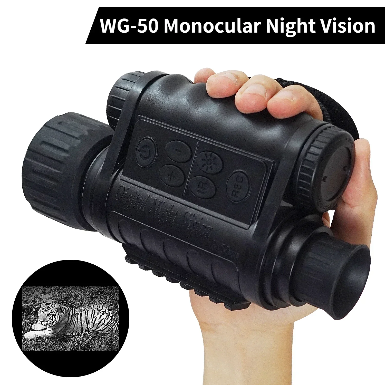 

Monocular Night Vision 1150ft Range Hunting Telescope Sight 6x50mm Digital 5X Zoom WIFI IR Night Vision with 32GB