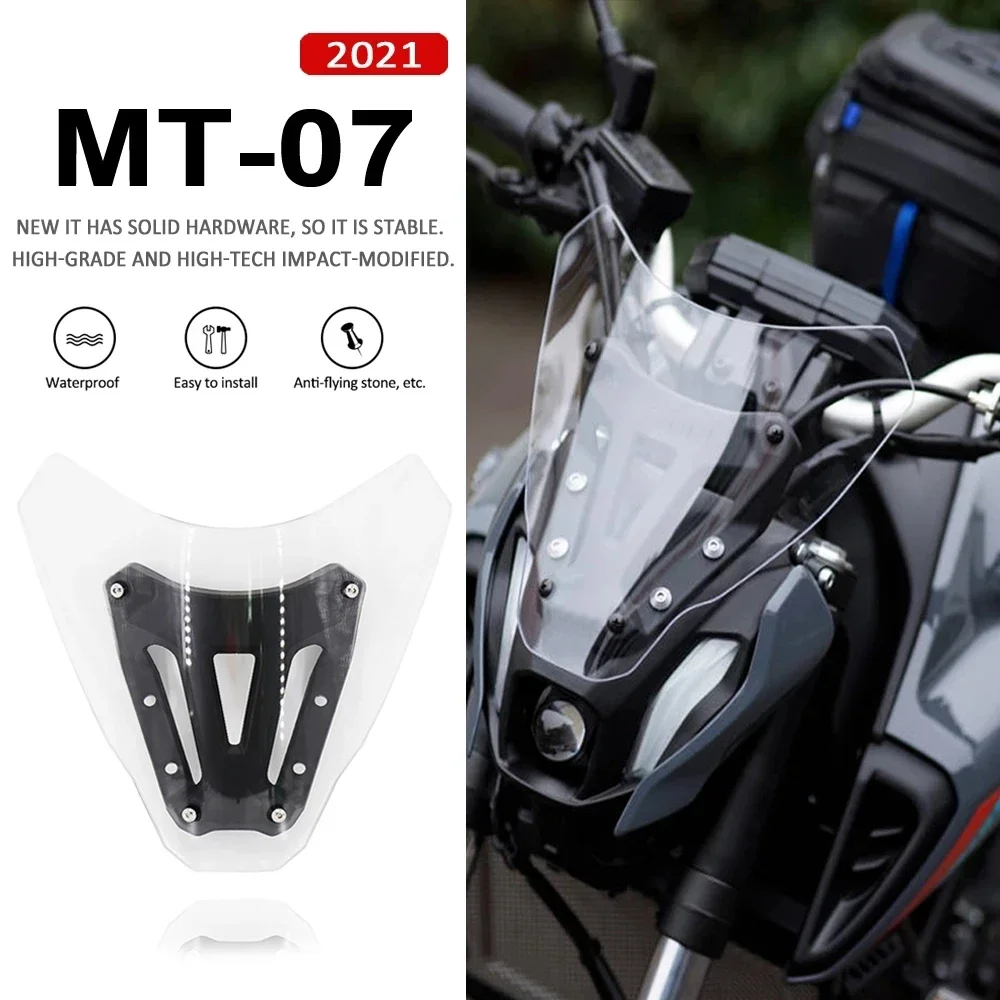 

For YAMAHA MT-07 MT07 MT 07 2021 2022 2023 Motorbike Front Windshield Windscreen Windproof Air Wind Screen Deflector Accessories