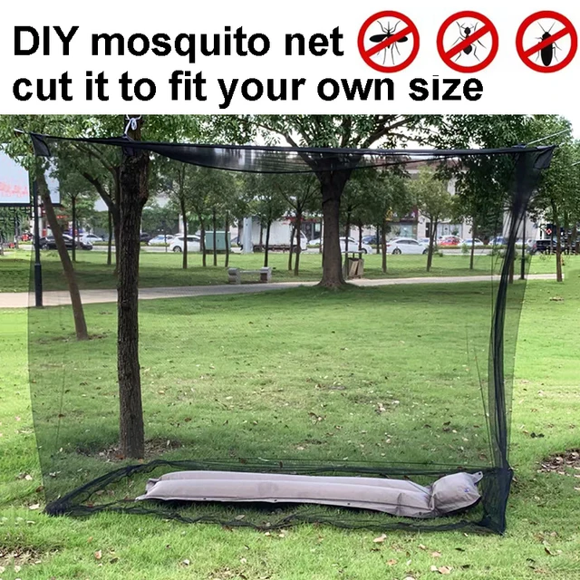 Bricolage moustiquaire noir Camp chasse extérieure jardin dortoir tente pique-nique Camping coupe taille ajustée moustiquaires 2*3m 3*5/15m filet 3