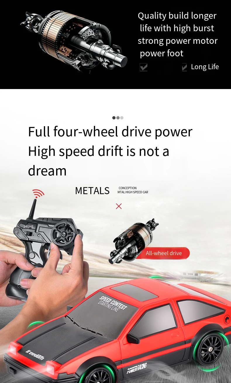 Kit Voiture RC Drift 1:10 Sakura D4 AWD – Châssis En Alliage Et Carbone – à Monter Soi-même (kit)