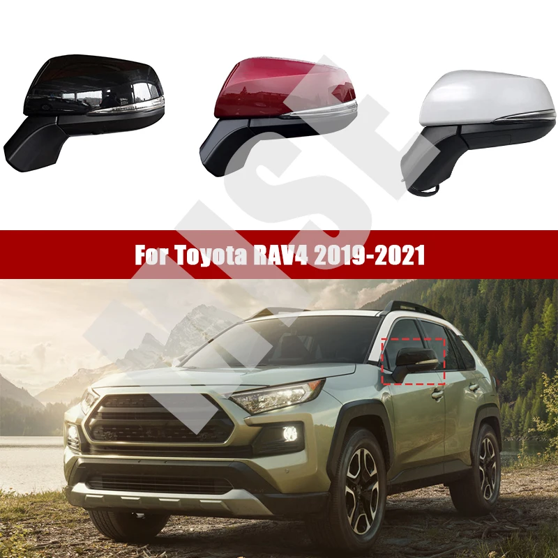 

Car Rearview Mirror Assy For Toyota RAV4 2019-2021 Auto 5/13-PINS Electric Folding Power Heated BSM turn signal Lens adjustment