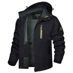 TACVASEN Men's Waterproof Lightweight Outdoor Windbreaker Jacket - CN M (US S) (Black)