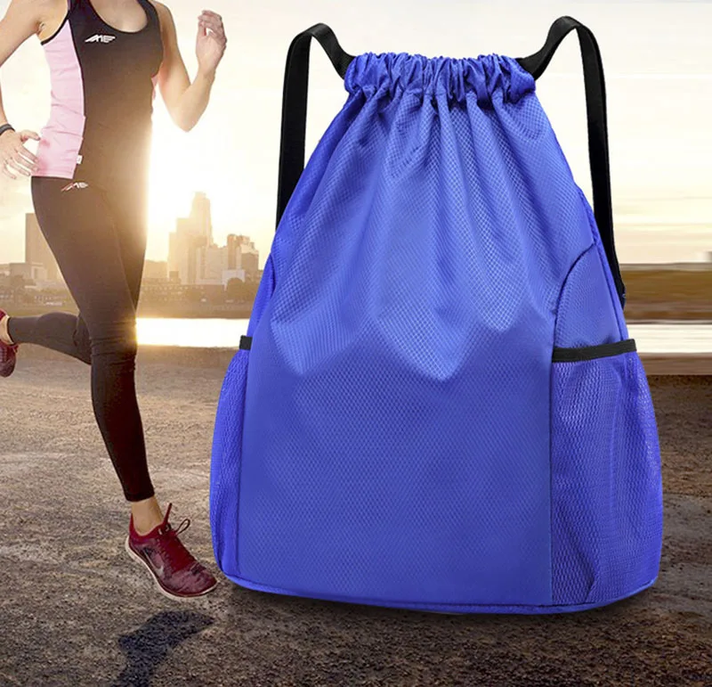 5 stücke Angepasst LOGO Lagerung tasche Reise sport fitness schwimmen ausbildung Kordelzug wasserdichte rucksack tasche fußball basketball – Detail 8