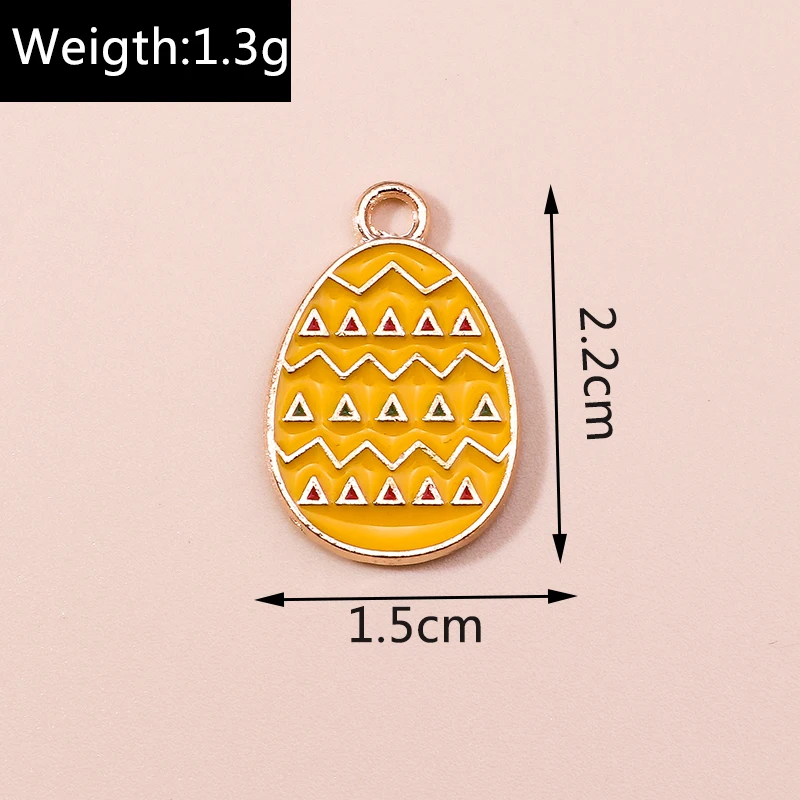 Leslie 10 Stück bunte schöne Kaninchen Hase Ostereier Charms Ostertag Charms Anhänger für DIY Schmuckherstellung handgemachtes Handwerk – Detail 16