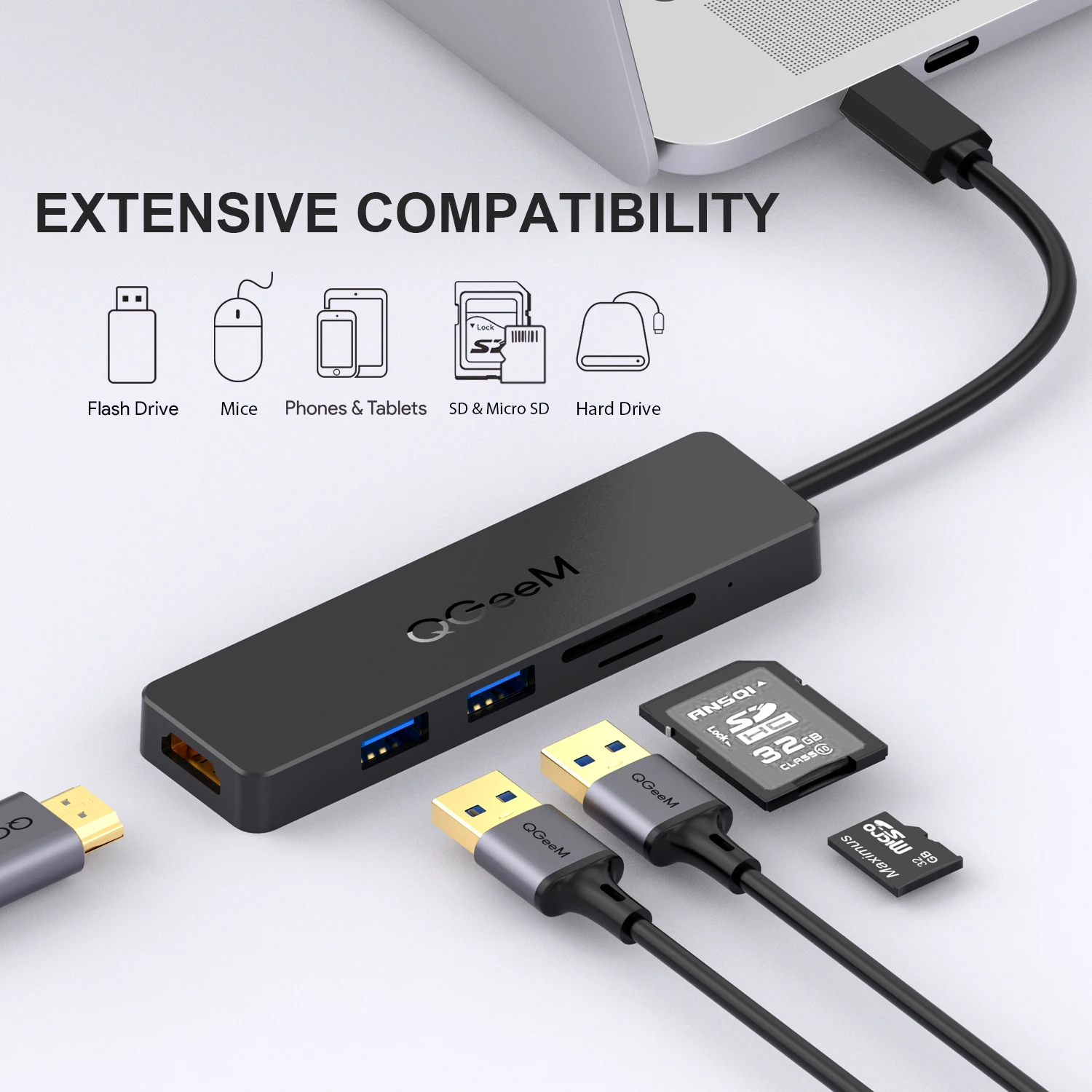 Plugable USB C To USB Adapter Hub, 4 Port USB 3.0 Hub, USB Splitter For Laptop, Compatible With Windows, MacBook Pro/Air, IPad Pro, Surface Pro, Chromebook, Linux, Android, Charging Not Supported