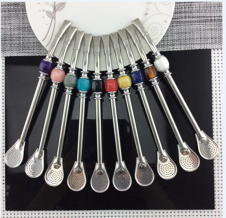 1 Set 230ML Bombilla Set Yerba Mate Gourd Double Stainless Steel Tea Cup with One Spoon and Brush Heat Insulation Anti Scalding