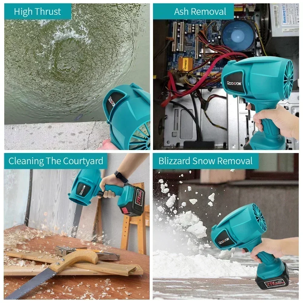 High power electric blower lithium battery makita 21V cordless handheld blower for dust removal snow removal and leaf removal 2