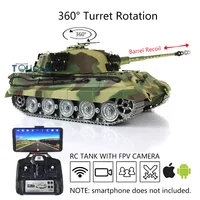 HENG LONG 1/16 7.0 RC Tank Customized King Tiger FPV Barrel Recoil 3888A Metal TH17530-SMT4 1