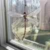 Creative Metal Wing Dragonfly Crystal Suncatcher Garden Wind Chimes Butterfly Home Decor Window Car Ornaments 4