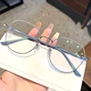 Y2K Transparent Computer Reading Glasses Women Men Round Frame Anti Blue Light Eyewear Optical Spectacle Eyeglasses 4