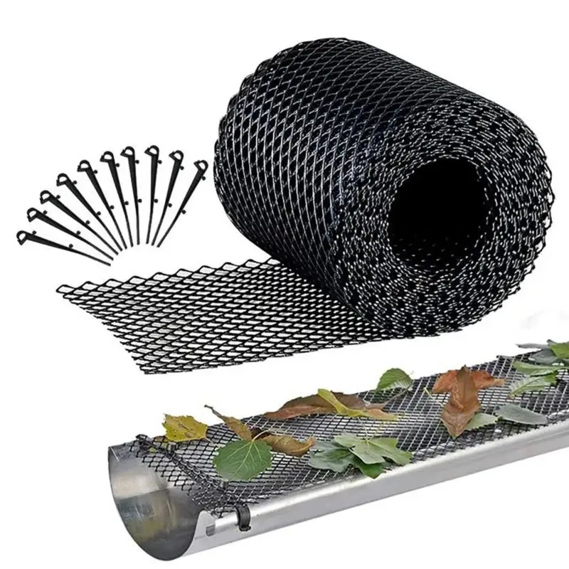 15.5cm&times;6m Anti-Falling Net Mesh Strainer Filter Garden Bird Net Fence Gutter Guard Leaves Twigs Branches PVC Plastic Mesh