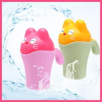 Cartoon Bear Newborn Baby Bath Cup – 2-Color Shower & Shampoo Helper, Kids Water Scoop for Hair Washing & Swimming Play