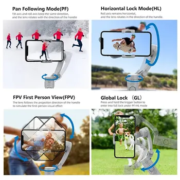 HQ3 3-Achsen-Kardanstabilisator für Smartphones - Faltbarer Handheld-Telefon-Videoaufzeichnungs-Vlog-Anti-Shake-Stabilisator für iPhone und Android