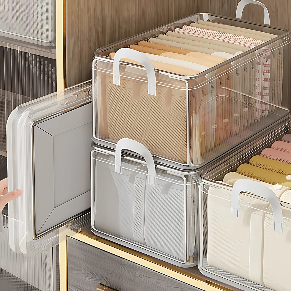 1-5PCS Clothes Storage Bag Household Wardrobe Transparent Folding