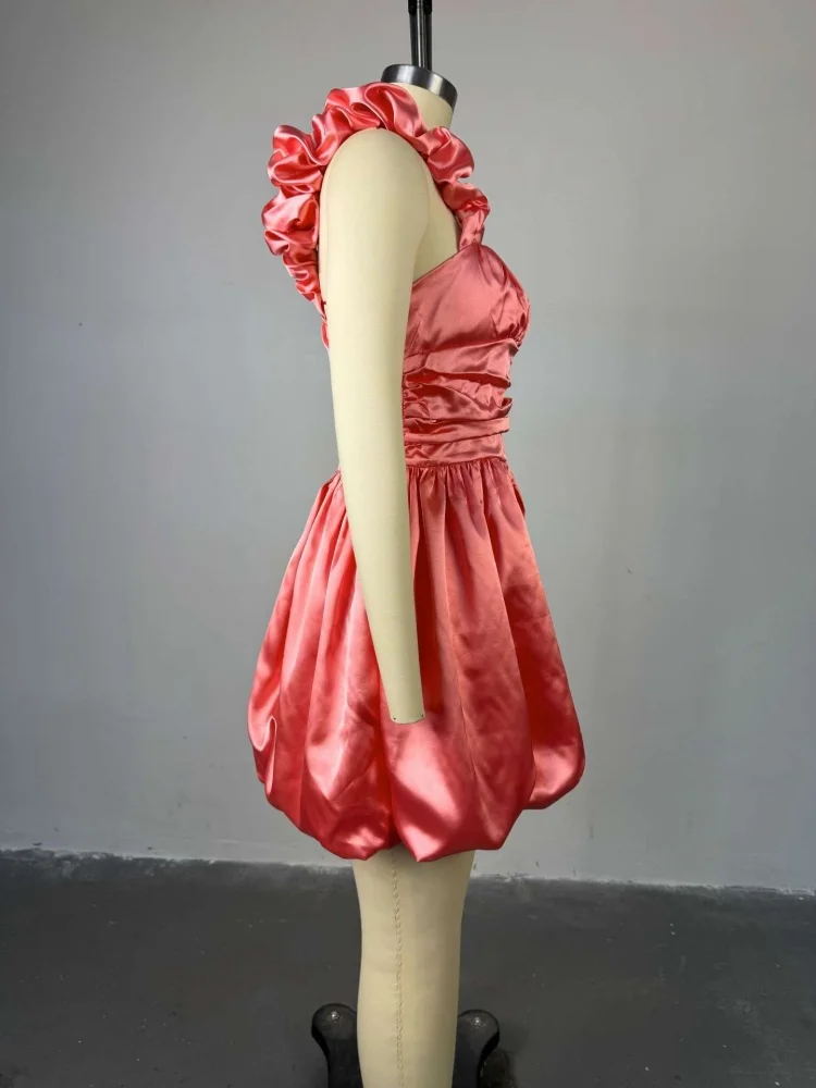 Wmstar Dresses for Women Wholesale Summer New Stylish Halter Strapless High Waist Flower Bud Sleeveless Mini Sweet Dress 2025