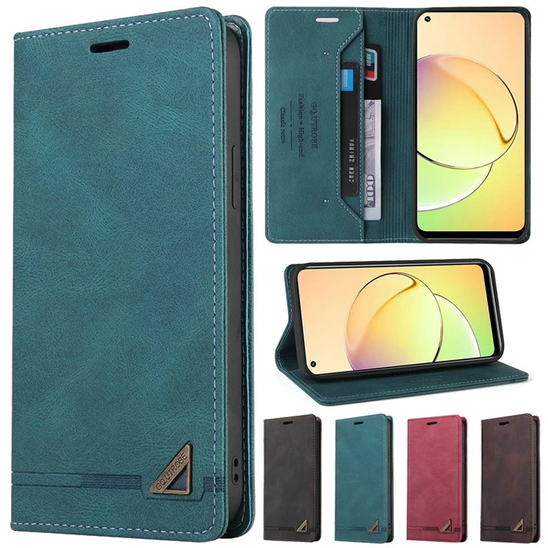 Кожаный чехол-книжка с бумажником для Realme 10 9i 9 Pro Plus 8i 8 Pro C30 C25Y C21Y C11 GT Neo2T Q3 Pro OPPO Find X3 Lite Reno 6 Pro 5A