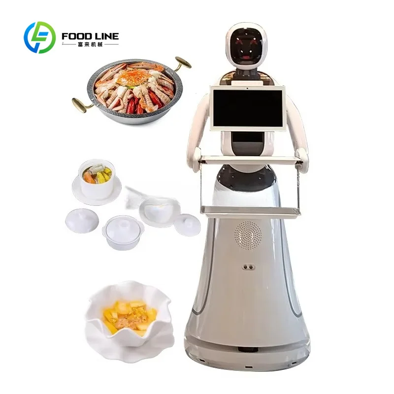 Robot Umanoide Elettrico Intelligente Personalizzato per Uso Commerciale / Robot per Consegna Cibo nei Ristoranti - immagine 2