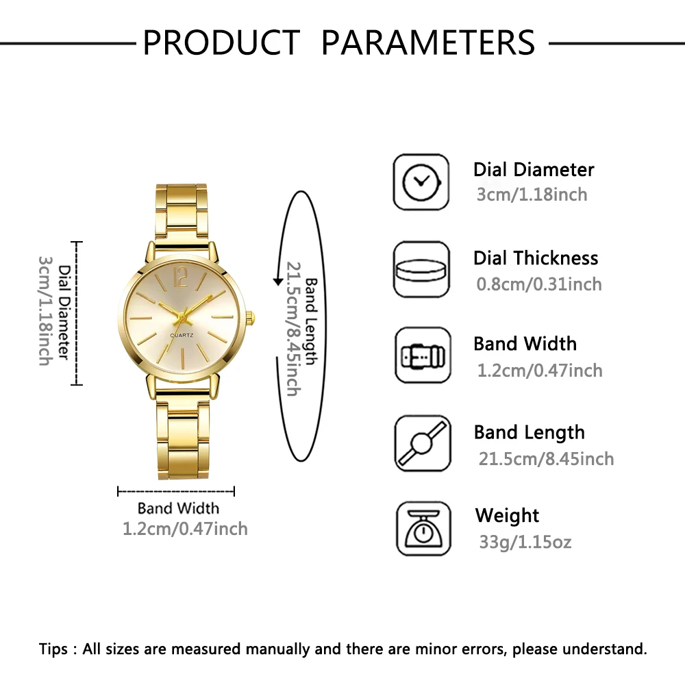 طقم ساعات كوارتز عصرية للفتيات مكون من 6 قطع/2 قطع...