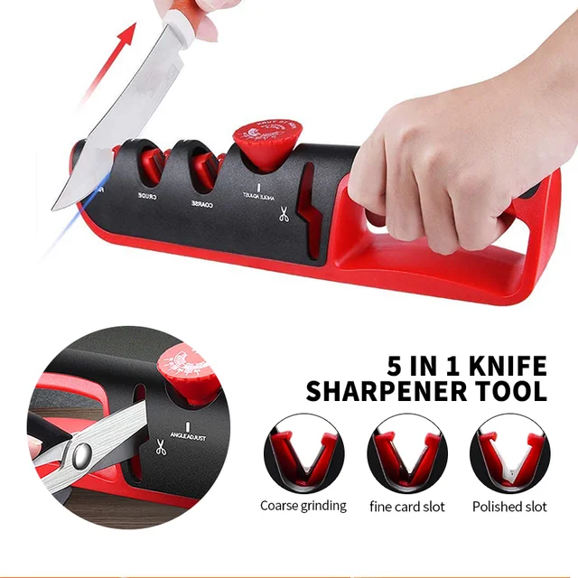 Knife Sharpener 5 1 Angle Kitchen Grinding Machine Professional Scissors -  Sharpeners - Aliexpress