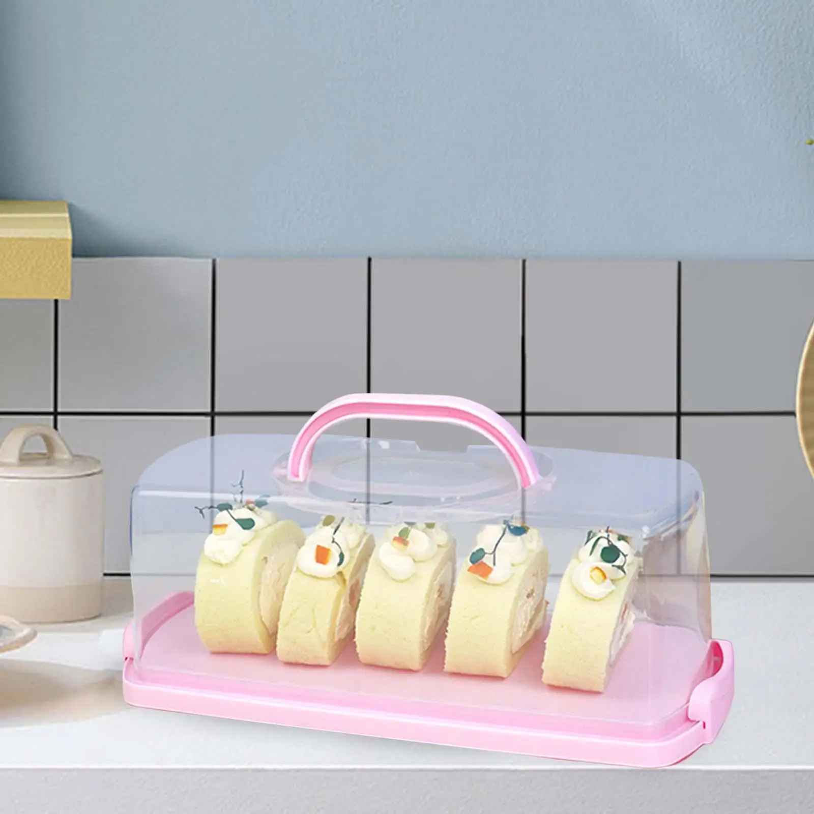 롤 케이크 상자 로프 빵 상자, 투명하고 튼튼한 다용도 도넛 케이크 용기, DIY 베이킹 생일 베이비 샤워 웨딩 주방