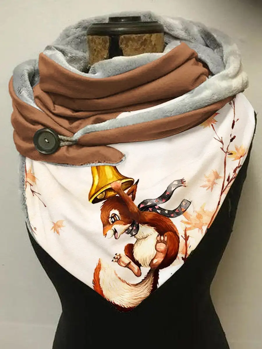 

Fall Maple Squirrel Art Print Casual Scarf