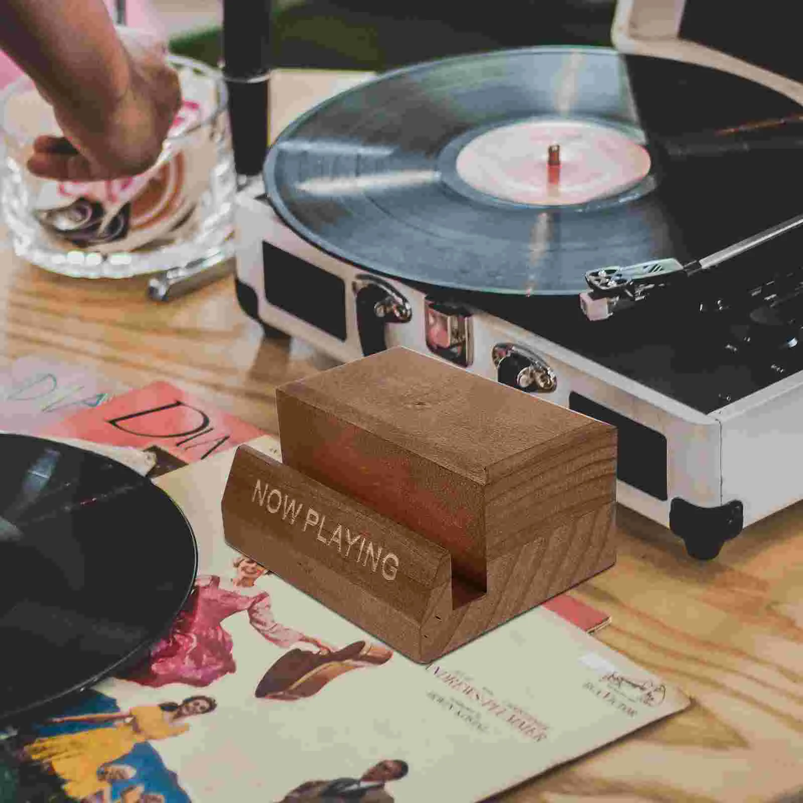 

Multi-use Vinyl Record Storage Holder Tabletop Magazine Holder CD Stand Display Shelf