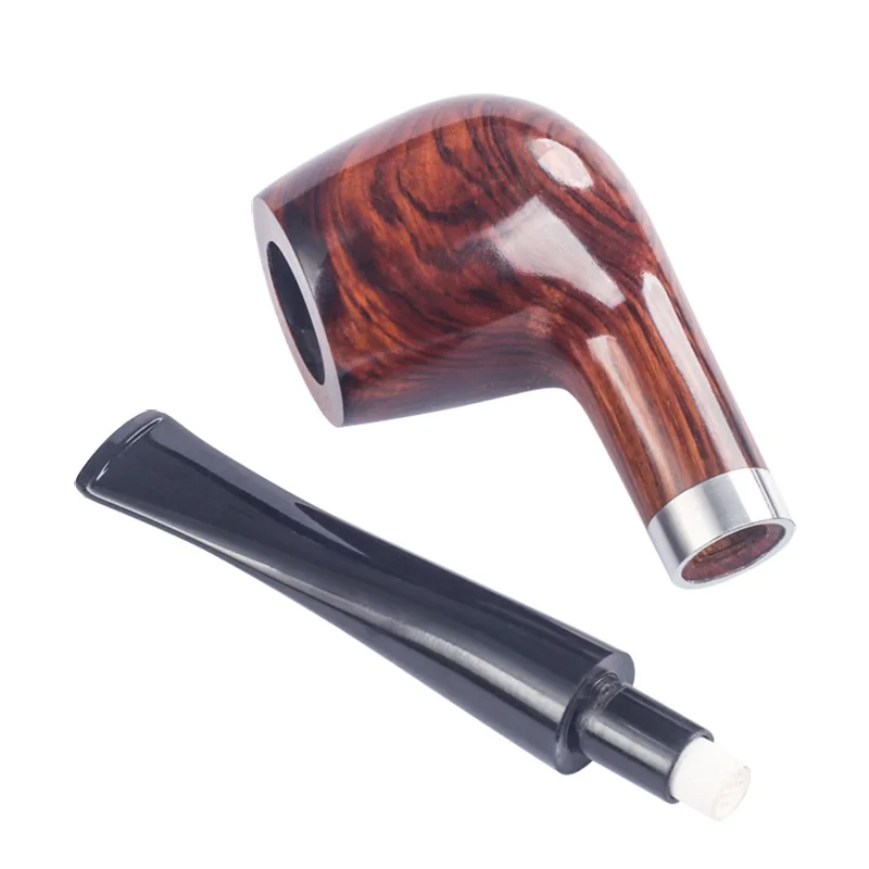 Solid Pear wood Smoking pipe straight filter tobacco Pipe smoke portable Pipes Men 4