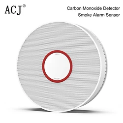 2 in 1 Wireless Fire Protection Smoke alarm Detector CO Alarm Sensors Carbon Monoxide Detector Battery Powered Long-lasting