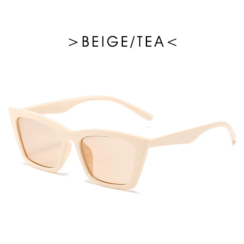 Vintage Cat Eye Solglasögon Kvinna Retro nyanser Svarta Solglasögon Kvinnligt Mode Liten ram Spegel Fyrkantig Oculos De Sol_voghion.com