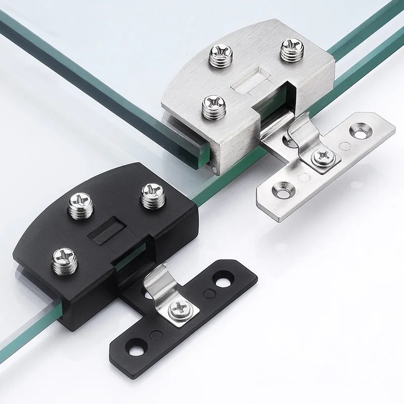 Door Hinges 1 Pcs Cake Cabinet Glass Hinge Punch-free Wine Cabinet Glass Hinge Furniture Hardware Accessories