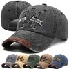 M Letter Embroidery Print Fishing Hat Retro Distressed Washed Cotton Golf Baseball Cap An-ti UV Sunhat Outdoor Sports Hat Visors